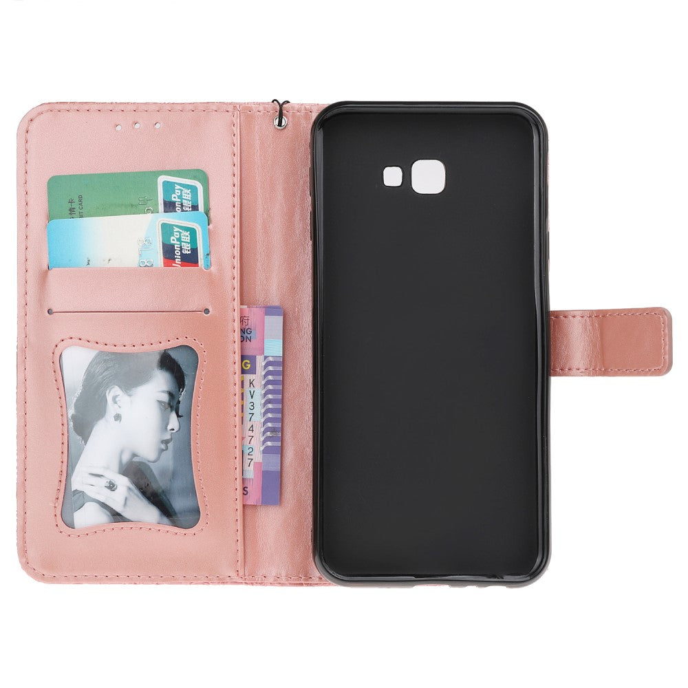 Wallet Case für Samsung Galaxy J4+ (2018) Imprint Leaf Blatt Motiv