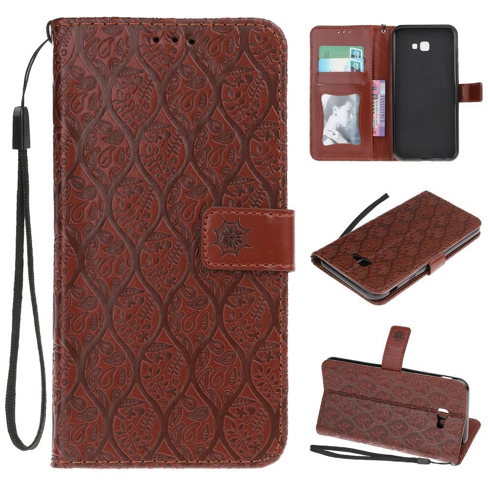 Wallet Case für Samsung Galaxy J4+ (2018) Imprint Leaf Blatt Motiv