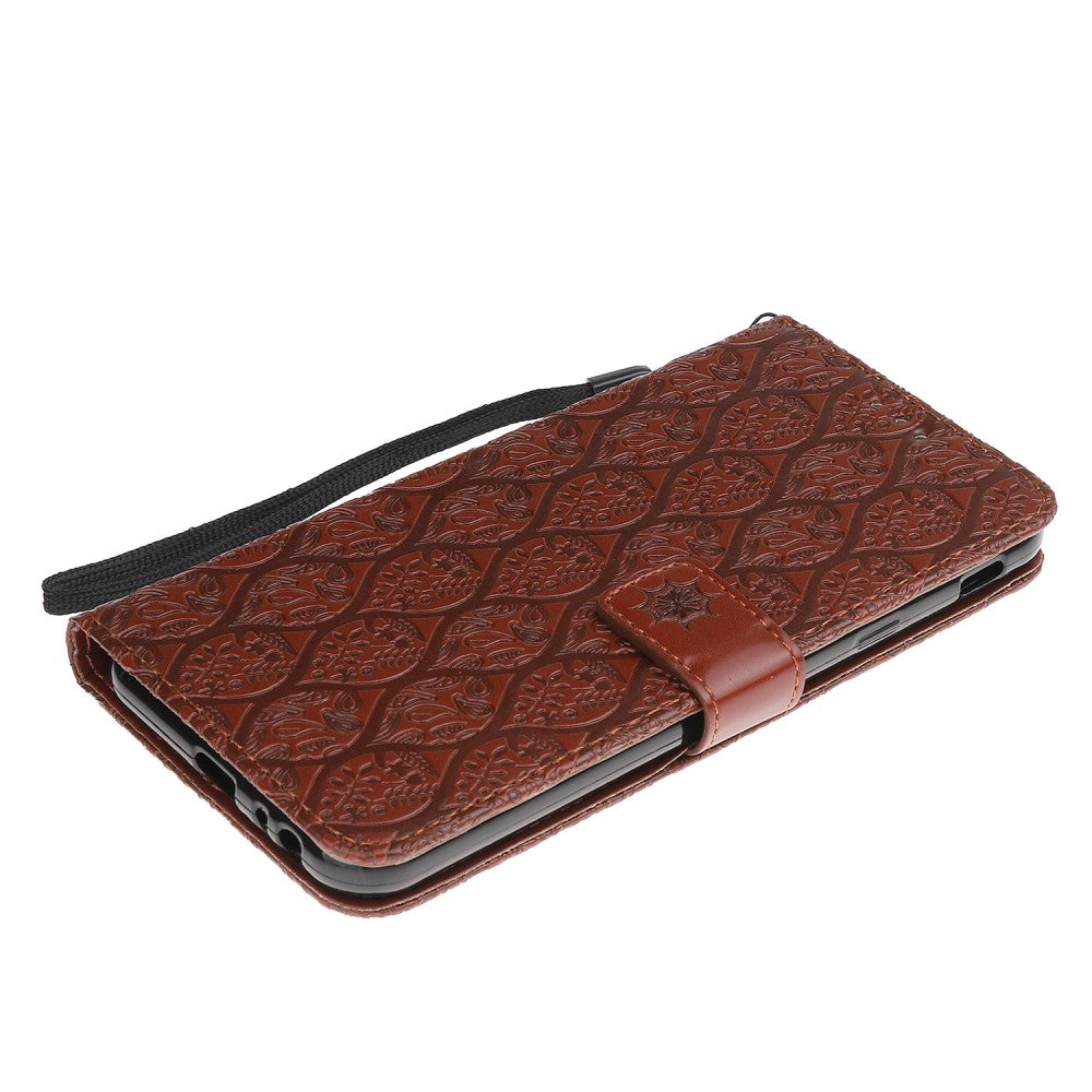Wallet Case für Samsung Galaxy J4+ (2018) Imprint Leaf Blatt Motiv