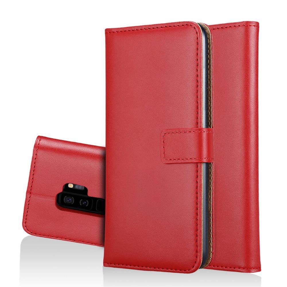 Wallet Case für Samsung Galaxy S9+ PLUS Genuine Split Echt Leder Tasche