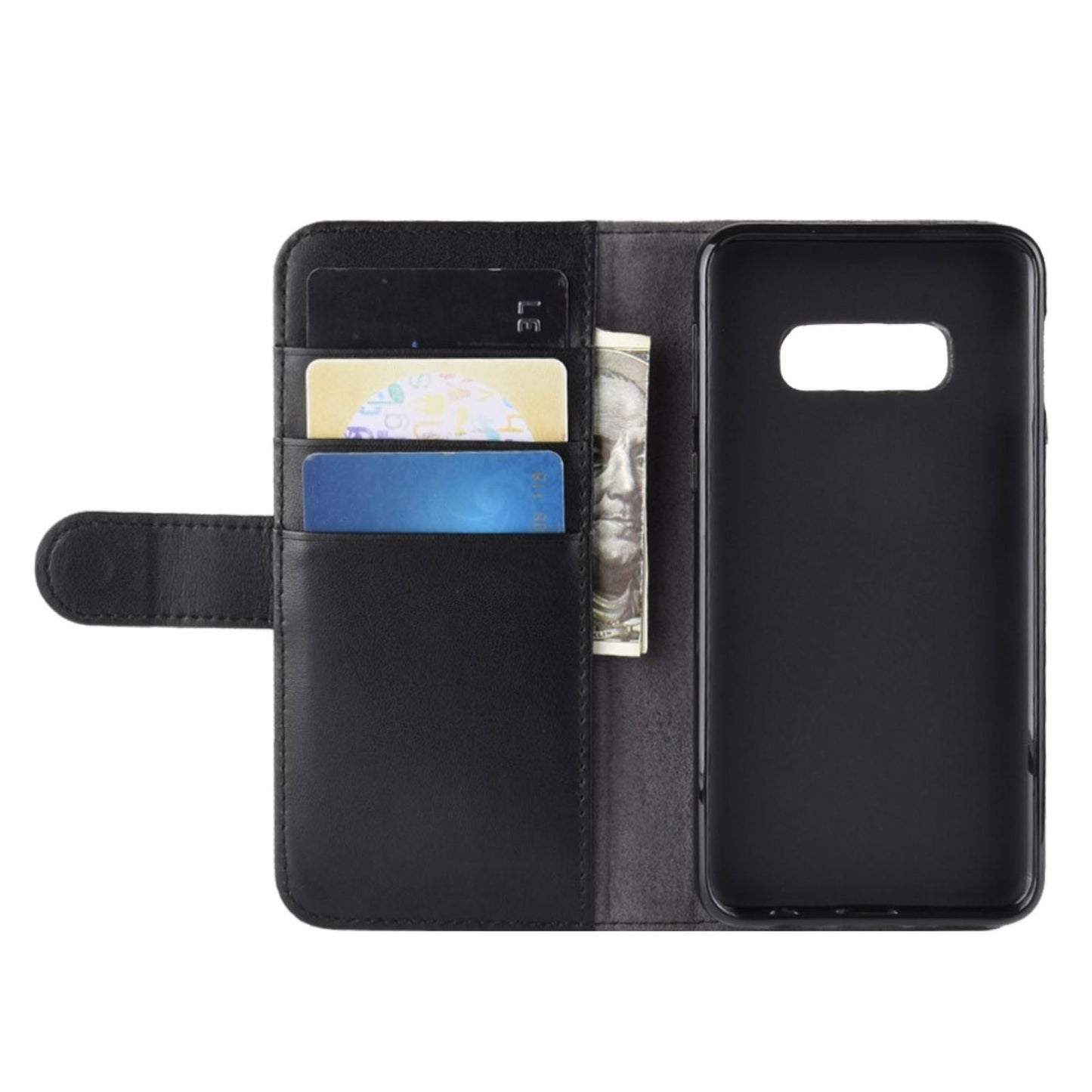 Wallet Case für Samsung Galaxy S10e Echt Leder Innenfach Handy Tasche