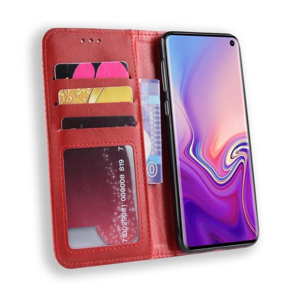 Wallet Case für Samsung Galaxy S10e Vintage Karo Handy Tasche Magnet