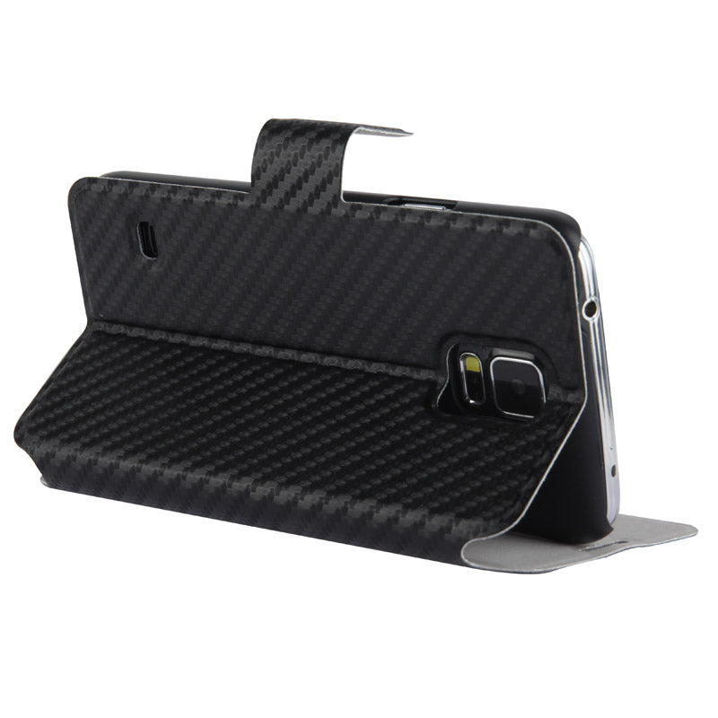 Wallet Case für Samsung Galaxy S5 G900 Carbon Fiber