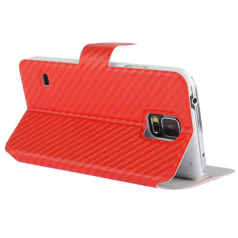 Wallet Case für Samsung Galaxy S5 G900 Carbon Fiber