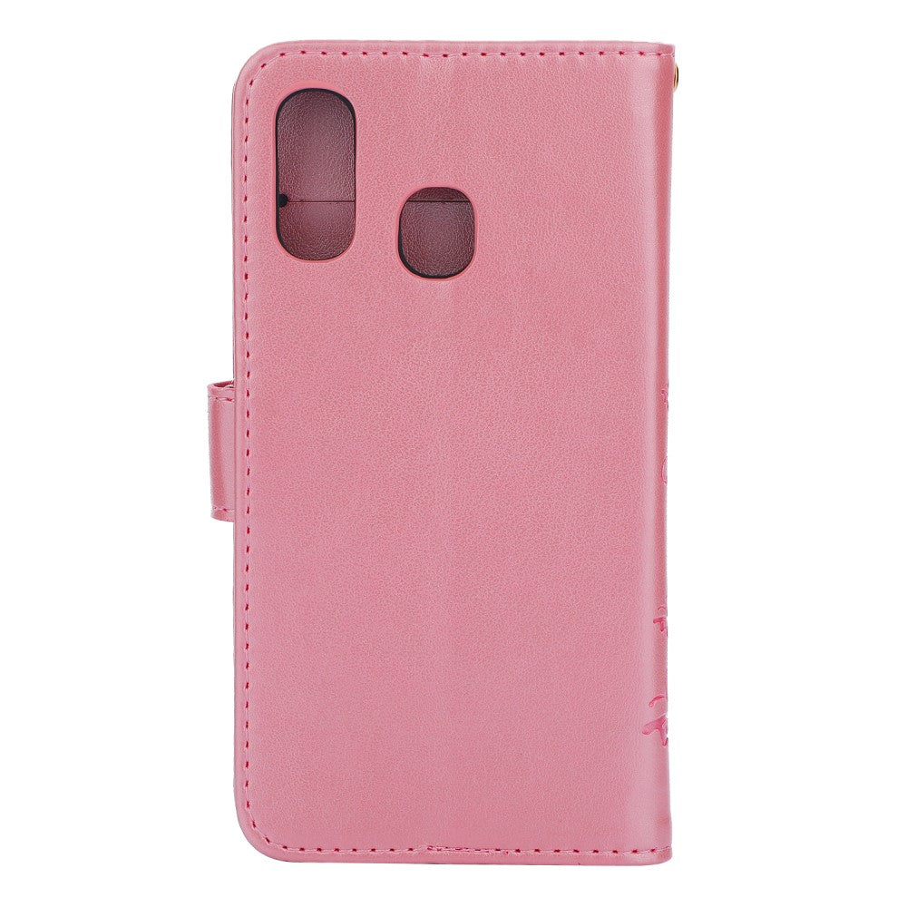 Wallet Case für Samsung Galaxy A40 Butterfly Flower Motiv Handy Tasche