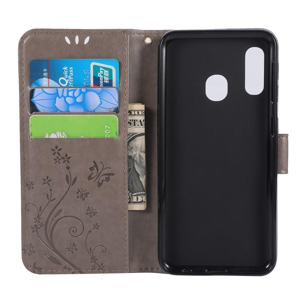Wallet Case für Samsung Galaxy A20e Butterfly Flower Motiv Handy Tasche