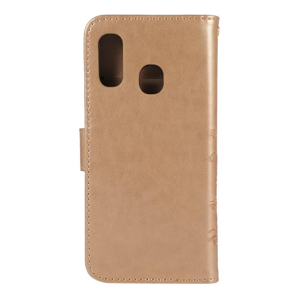 Wallet Case für Samsung Galaxy A20e Butterfly Flower Motiv Handy Tasche