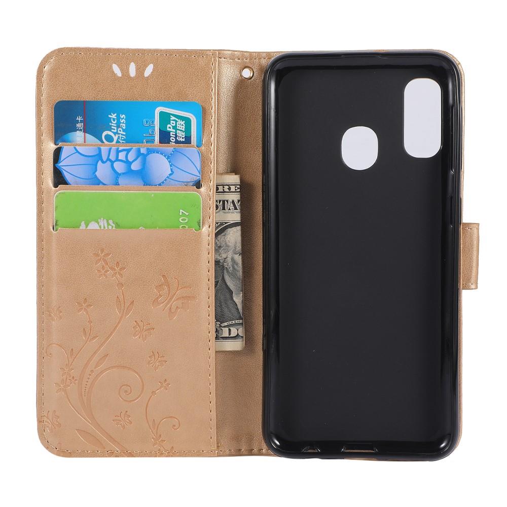 Wallet Case für Samsung Galaxy A20e Butterfly Flower Motiv Handy Tasche