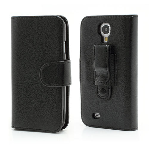 Wallet Case für Samsung Galaxy S4 I9500 Litchi Grain Holster Belt Clip