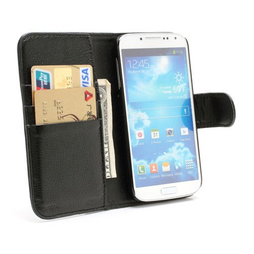 Wallet Case für Samsung Galaxy S4 I9500 Litchi Grain Holster Belt Clip