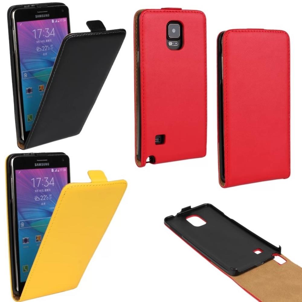 Flip Case für Samsung Galaxy Note 4 Echt Leder Vertikal