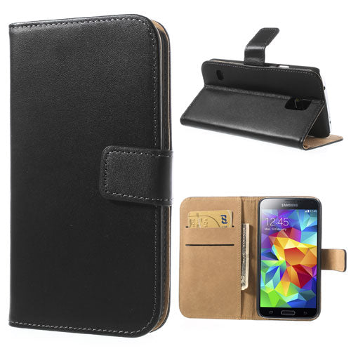 Wallet Case für Samsung Galaxy S5 G900 Echt Leder Magnet