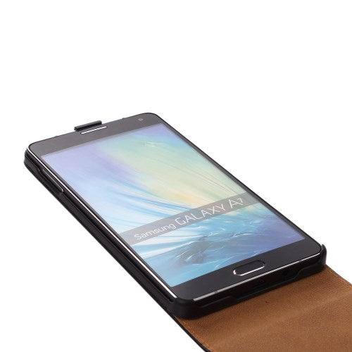 Flip Case für Samsung Galaxy A7 (2015) Echt Leder Magnet Vertikal