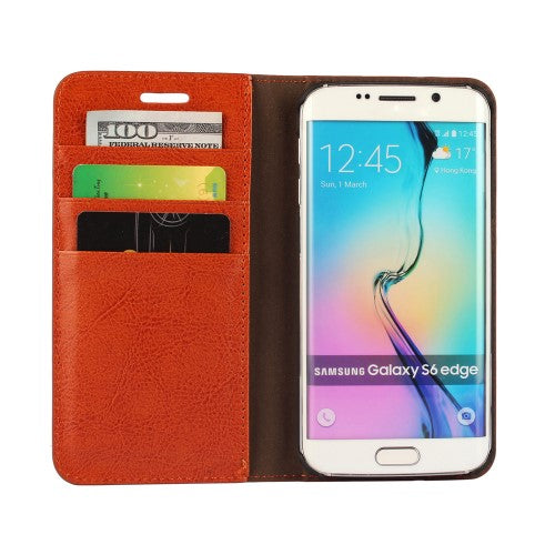 Wallet Case für Samsung Galaxy S6 Edge G925 Genuine Split Echt Leder