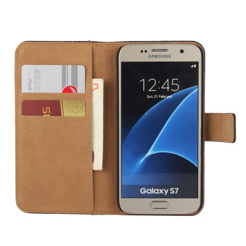 Wallet Case für Samsung Galaxy S7 G930 Genuine Split Echt Leder