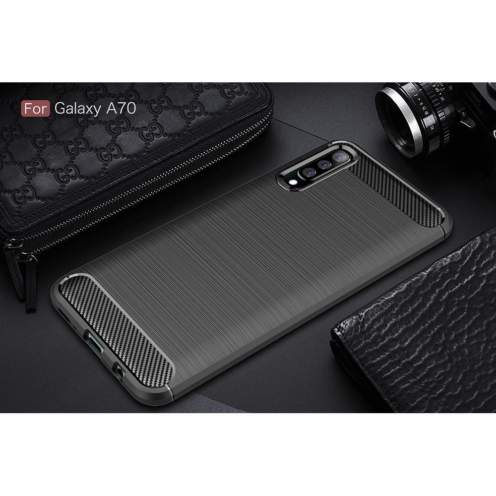 TPU Case für Samsung Galaxy A70 Carbon Skin Brushed Hülle