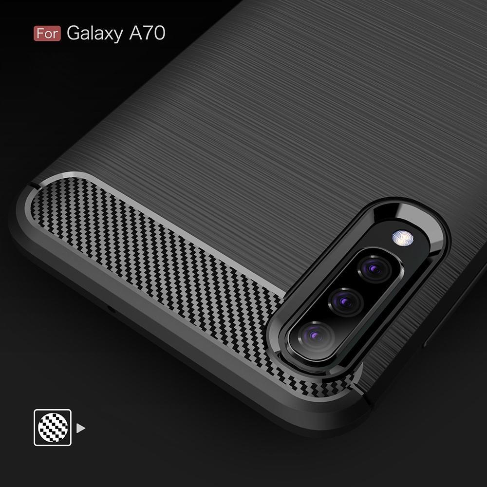 TPU Case für Samsung Galaxy A70 Carbon Skin Brushed Hülle