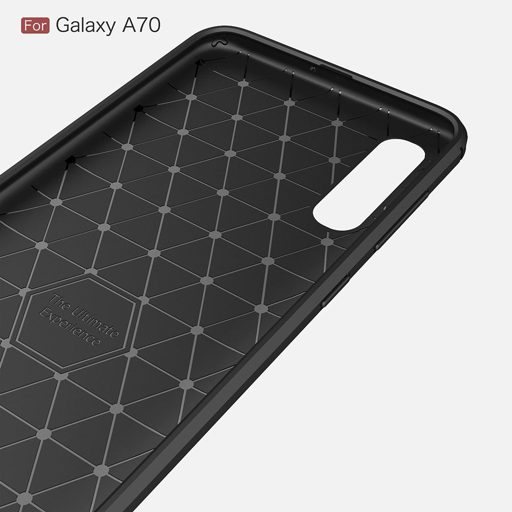 TPU Case für Samsung Galaxy A70 Carbon Skin Brushed Hülle