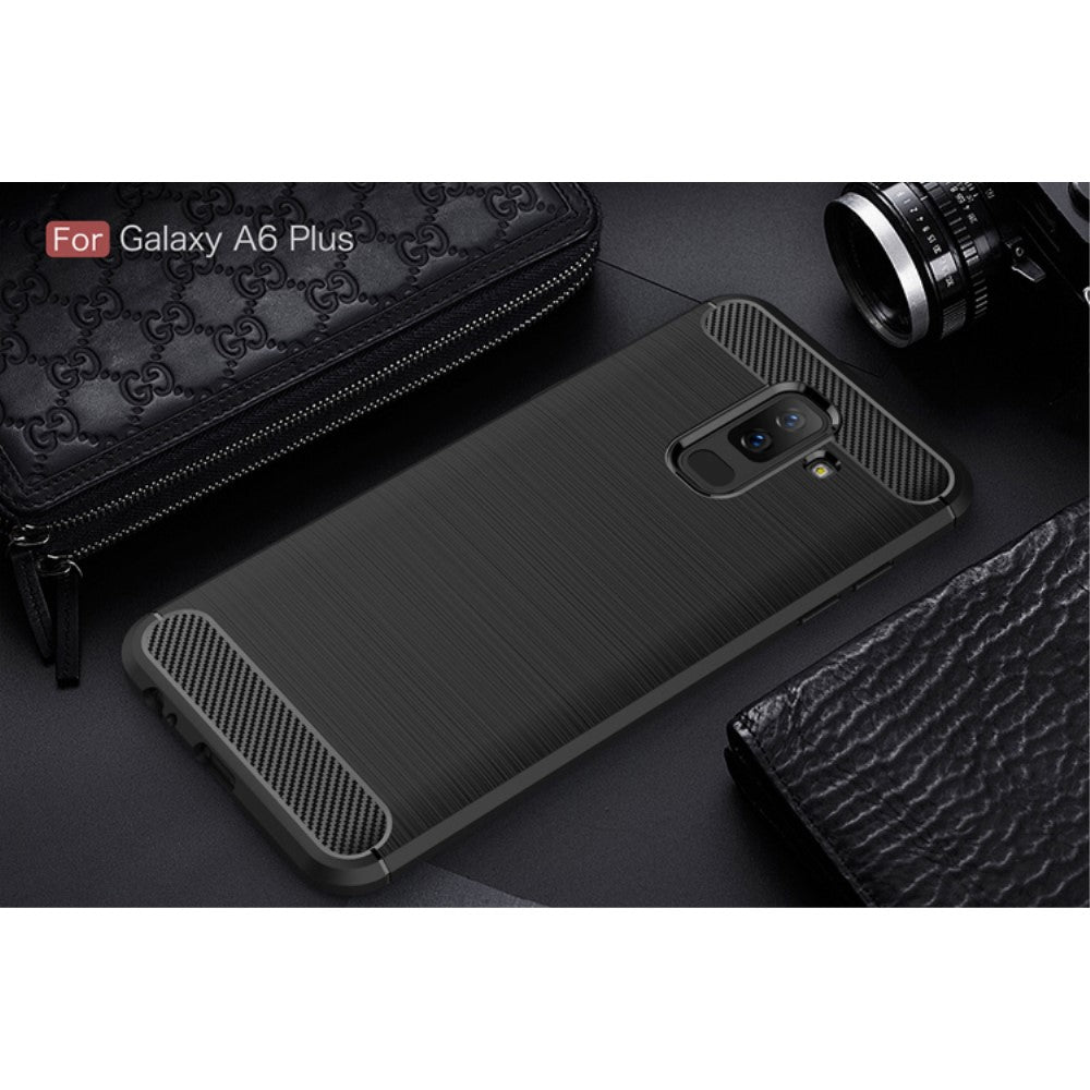 TPU Case für Samsung Galaxy A6+ (2018) Carbon Skin Brushed