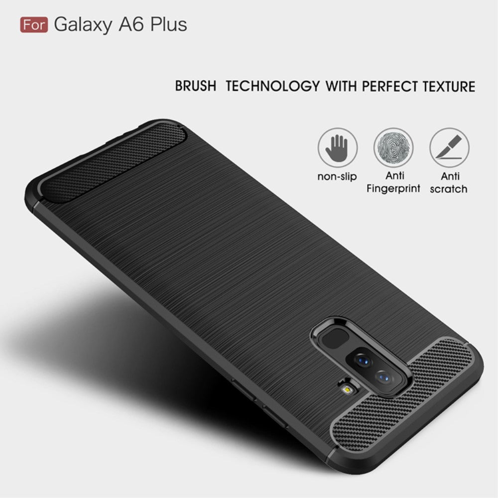 TPU Case für Samsung Galaxy A6+ (2018) Carbon Skin Brushed