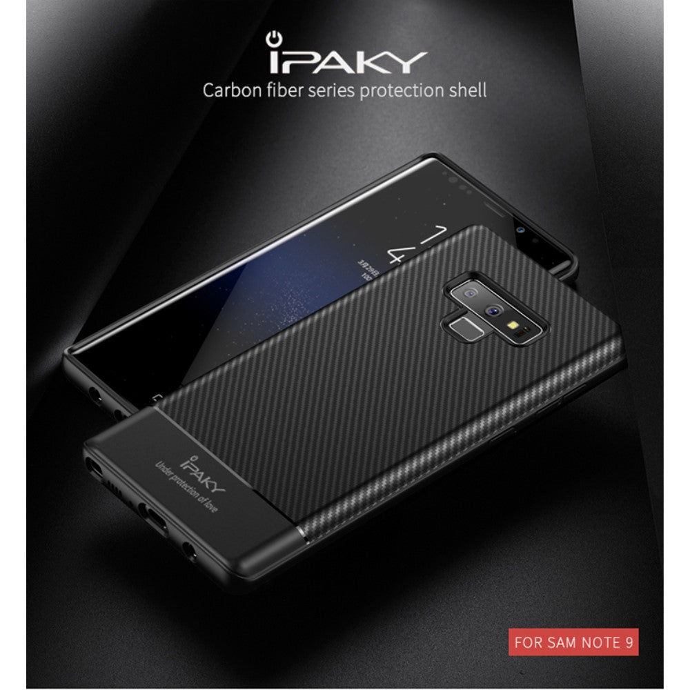 IPAKY TPU Case für SAMSUNG GALAXY NOTE 9 Carbon Fiber Muster Texture Hülle Cover