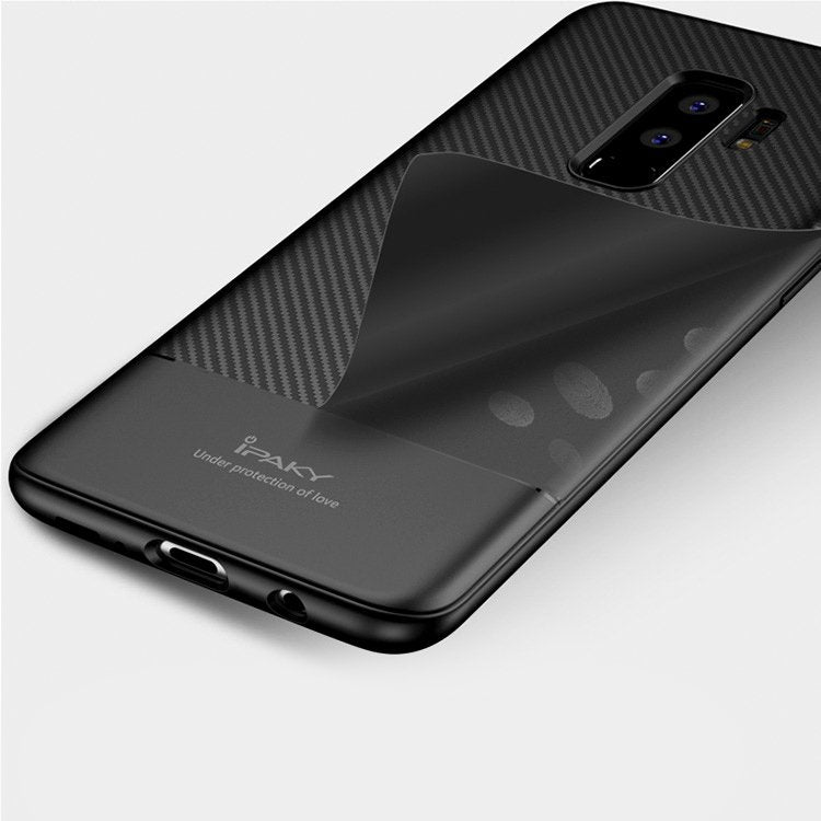 IPAKY TPU Case für SAMSUNG GALAXY S9 Carbon Fiber Muster Texture Hülle Cover