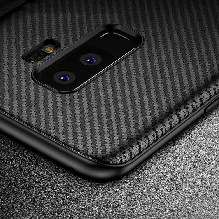 IPAKY TPU Case für SAMSUNG GALAXY S9 Carbon Fiber Muster Texture Hülle Cover