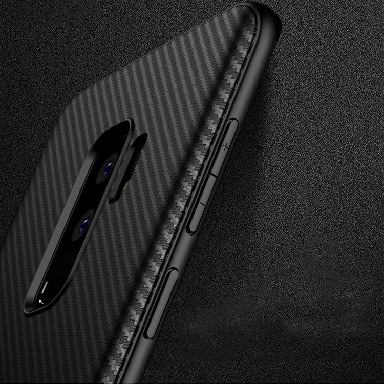 IPAKY TPU Case für SAMSUNG GALAXY S9 Carbon Fiber Muster Texture Hülle Cover