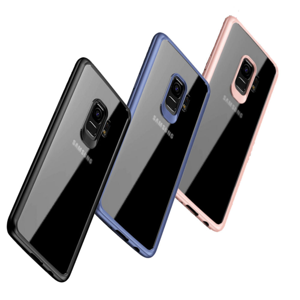 IPAKY TPU Gel Case für Samsung Galaxy S9 G960 Frame elastisch Transparent