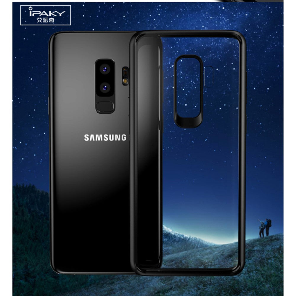 IPAKY TPU Gel Case für Samsung Galaxy S9+ G965 Frame elastisch Transparent