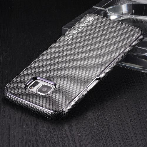 OATSBASF Hard Case für Samsung Galaxy S7 Edge G935 Echt Leder Diamand Textur