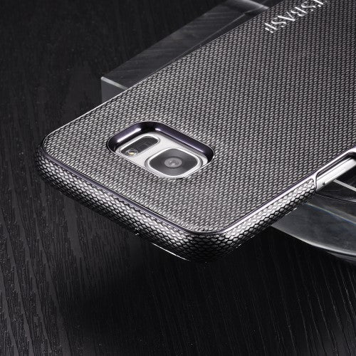 OATSBASF Hard Case für Samsung Galaxy S7 Edge G935 Echt Leder Diamand Textur