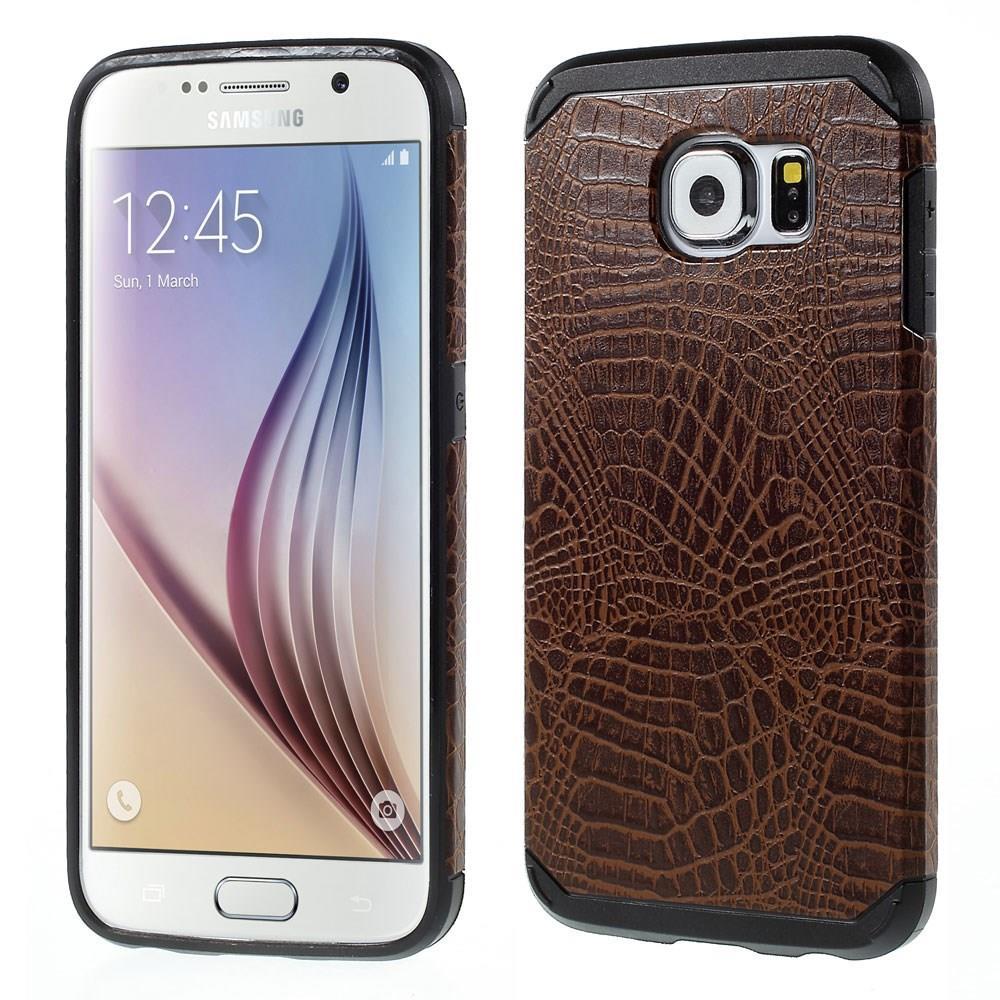 Samsung Galaxy S6 G920 TPU Hybrid Case Croco Muster Design