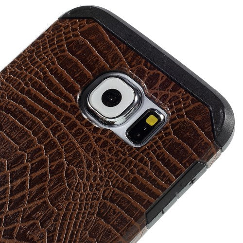 Samsung Galaxy S6 G920 TPU Hybrid Case Croco Muster Design