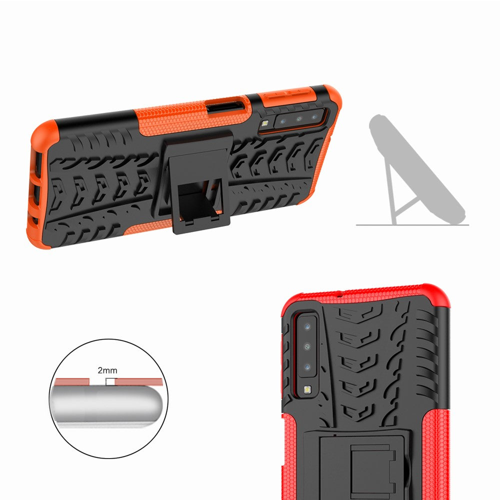 Outdoor Case für Samsung Galaxy A7 (2018) Tire Rutschfest Kickstand