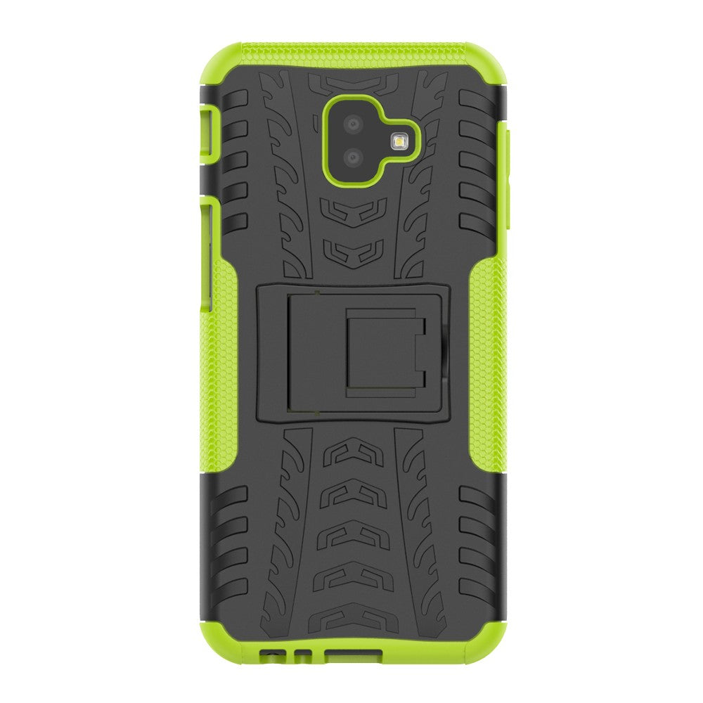 Outdoor Case Tire Rutschfest Kickstand Reifen Hülle für Samsung Galaxy J6+ 2018