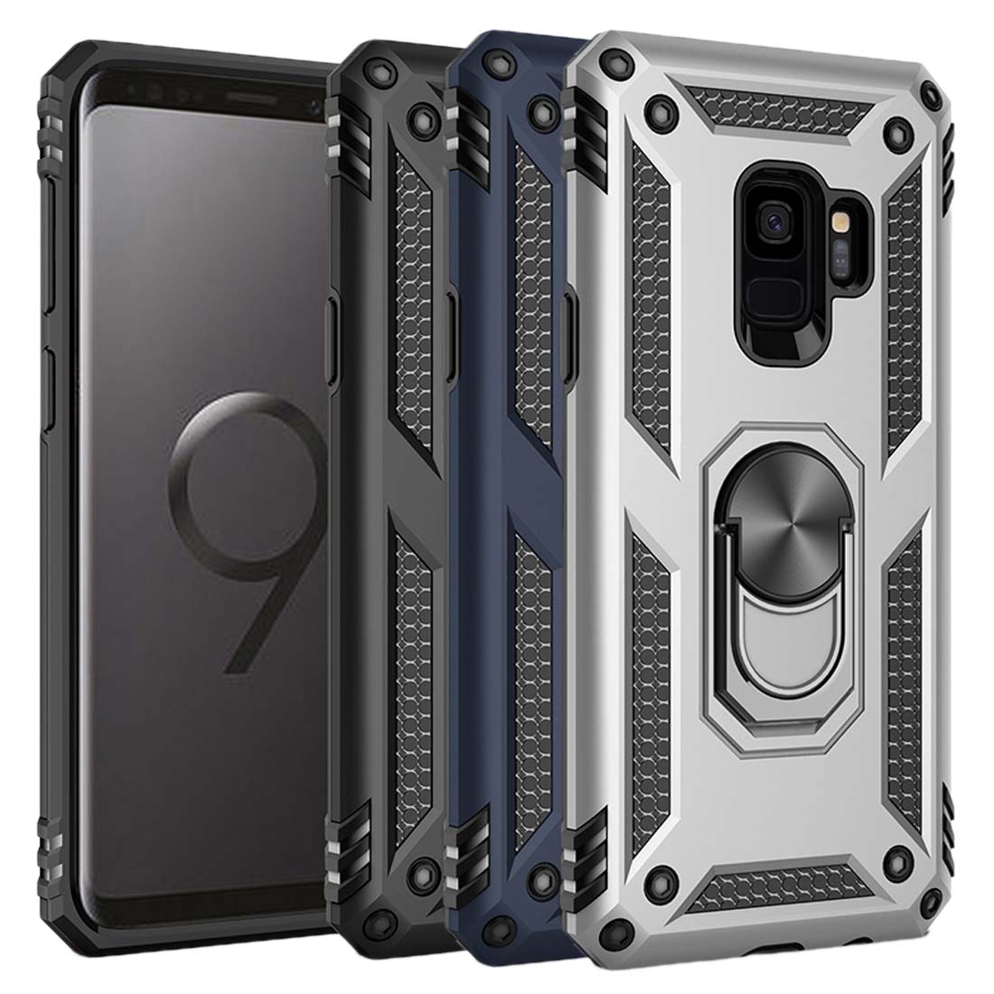 Outdoor Case für Samsung Galaxy S9 TPU Hybrid Sergeant Armor Metall Ring Hülle