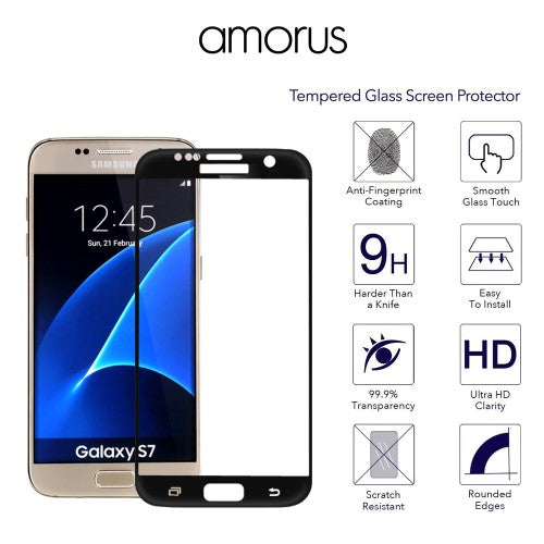 Samsung Galaxy S7 G930 AMORUS Echt Schutzglas Full Coverage 9H Curved Protector