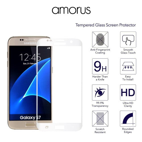 Samsung Galaxy S7 G930 AMORUS Echt Schutzglas Full Coverage 9H Curved Protector