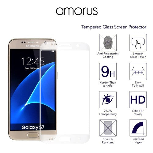 Samsung Galaxy S7 G930 AMORUS Echt Schutzglas Full Coverage 9H Curved Protector