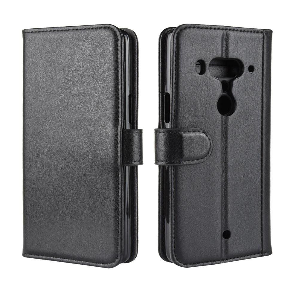 Wallet Case für HTC U12+ Echt Leder Innenfach