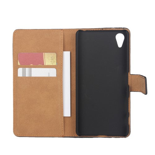 Wallet Case für Sony Xperia XA Genuine Split Echt Leder
