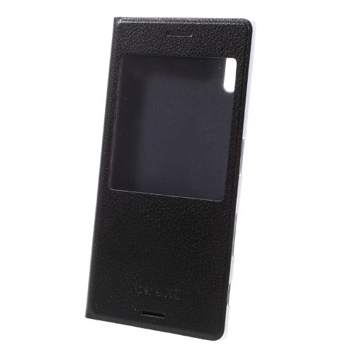 Wallet Case für Sony Xperia XZ XZs Window View Litchi Book Etui