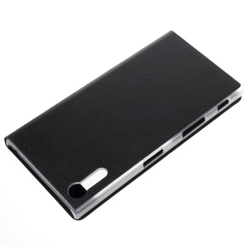 Wallet Case für Sony Xperia XZ XZs Window View Litchi Book Etui
