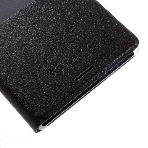 Wallet Case für Sony Xperia XZ XZs Window View Litchi Book Etui