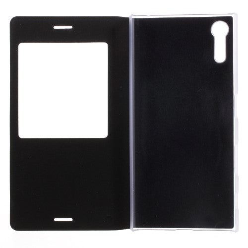 Wallet Case für Sony Xperia XZ XZs Window View Litchi Book Etui