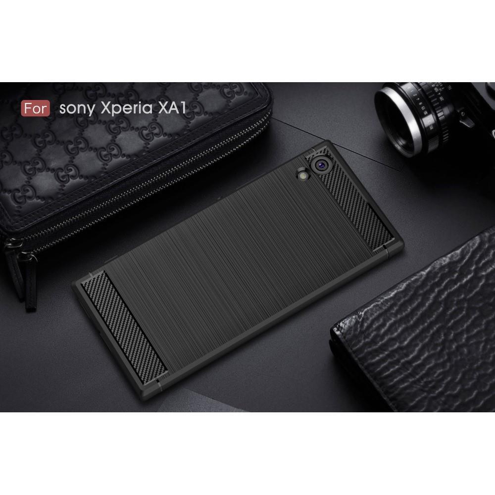 TPU Case für Sony Xperia XA1 Carbon Skin Brushed