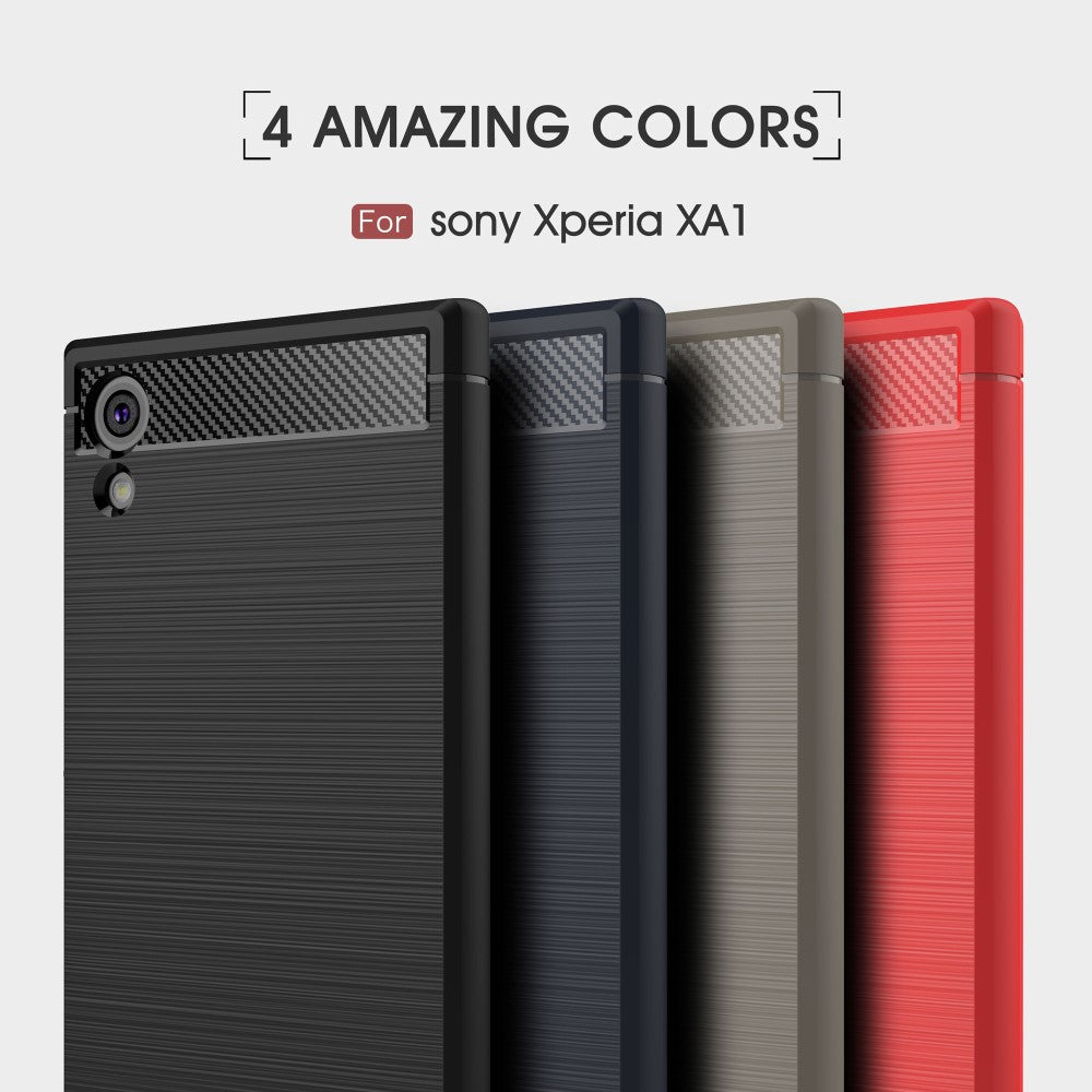 TPU Case für Sony Xperia XA1 Carbon Skin Brushed