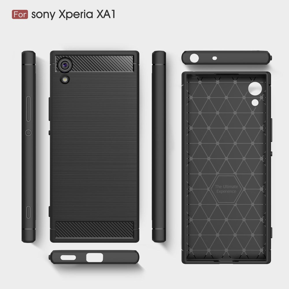 TPU Case für Sony Xperia XA1 Carbon Skin Brushed