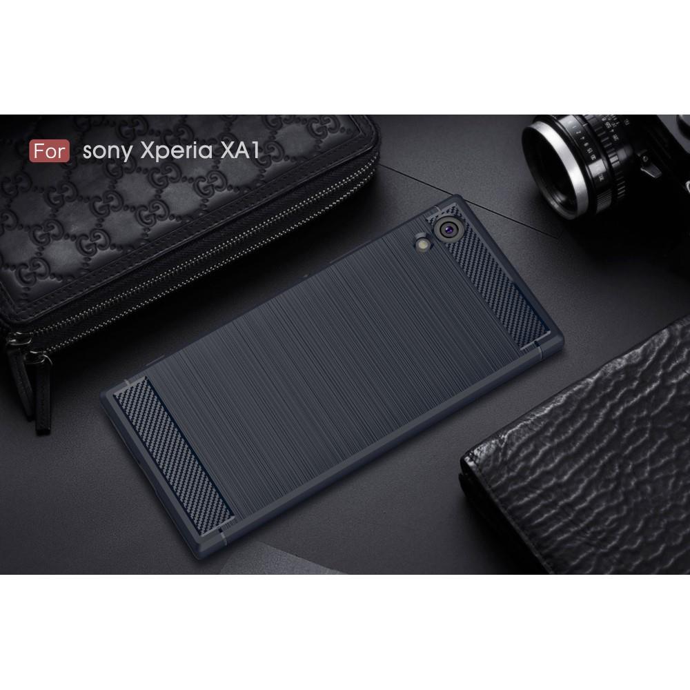 TPU Case für Sony Xperia XA1 Carbon Skin Brushed